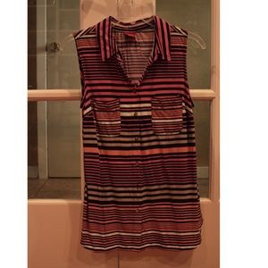 Striped Summer Sleeveless Shirt 🍹☀️